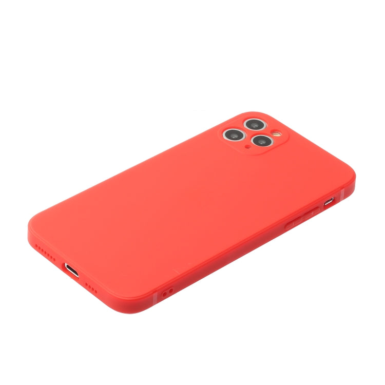 For iPhone 11 Pro Max Straight Edge Solid Color TPU Shockproof Case (Red) - iPhone 11 Pro Max Cases by buy2fix | Online Shopping UK | buy2fix