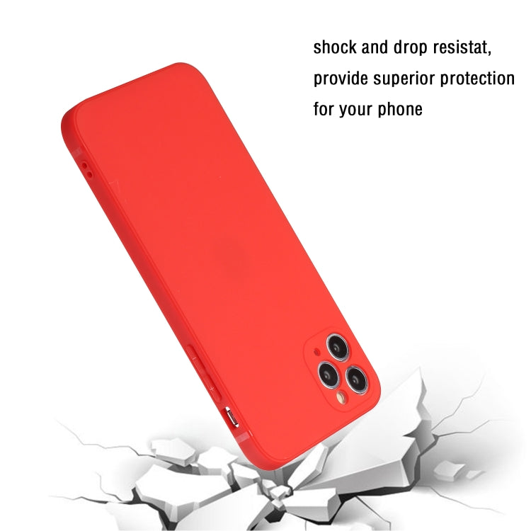 For iPhone 11 Pro Max Straight Edge Solid Color TPU Shockproof Case (Red) - iPhone 11 Pro Max Cases by buy2fix | Online Shopping UK | buy2fix
