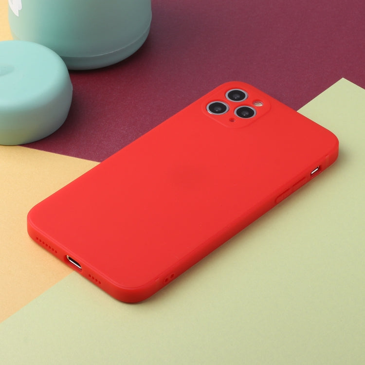 For iPhone 11 Pro Max Straight Edge Solid Color TPU Shockproof Case (Red) - iPhone 11 Pro Max Cases by buy2fix | Online Shopping UK | buy2fix