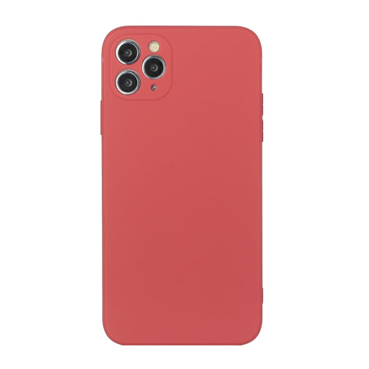For iPhone 11 Pro Max Straight Edge Solid Color TPU Shockproof Case (Hawthorn Red) - iPhone 11 Pro Max Cases by buy2fix | Online Shopping UK | buy2fix