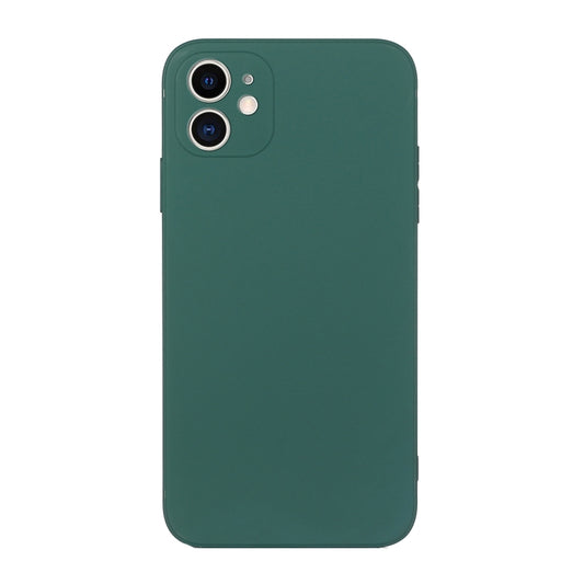 For iPhone 12 mini Straight Edge Solid Color TPU Shockproof Case (Dark Night Green) - iPhone 12 mini Cases by buy2fix | Online Shopping UK | buy2fix