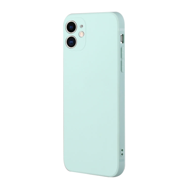 For iPhone 12 mini Straight Edge Solid Color TPU Shockproof Case (Light Cyan) - iPhone 12 mini Cases by buy2fix | Online Shopping UK | buy2fix