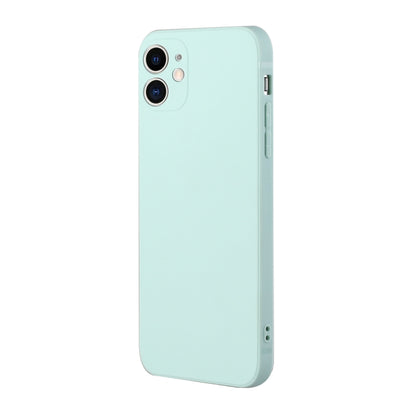 For iPhone 12 mini Straight Edge Solid Color TPU Shockproof Case (Light Cyan) - iPhone 12 mini Cases by buy2fix | Online Shopping UK | buy2fix