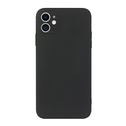 For iPhone 12 mini Straight Edge Solid Color TPU Shockproof Case (Black) - iPhone 12 mini Cases by buy2fix | Online Shopping UK | buy2fix