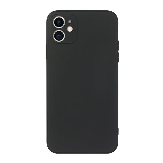 For iPhone 12 mini Straight Edge Solid Color TPU Shockproof Case (Black) - iPhone 12 mini Cases by buy2fix | Online Shopping UK | buy2fix
