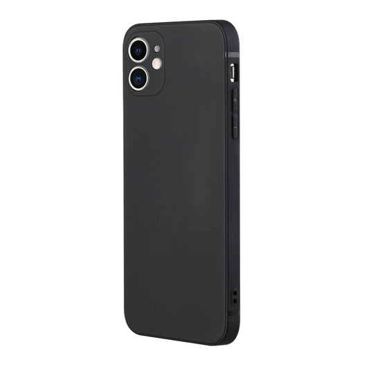 For iPhone 12 mini Straight Edge Solid Color TPU Shockproof Case (Black) - iPhone 12 mini Cases by buy2fix | Online Shopping UK | buy2fix