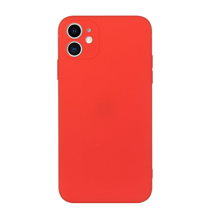 For iPhone 12 mini Straight Edge Solid Color TPU Shockproof Case (Red) - iPhone 12 mini Cases by buy2fix | Online Shopping UK | buy2fix