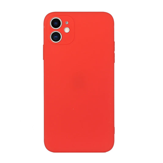 For iPhone 12 mini Straight Edge Solid Color TPU Shockproof Case (Red) - iPhone 12 mini Cases by buy2fix | Online Shopping UK | buy2fix