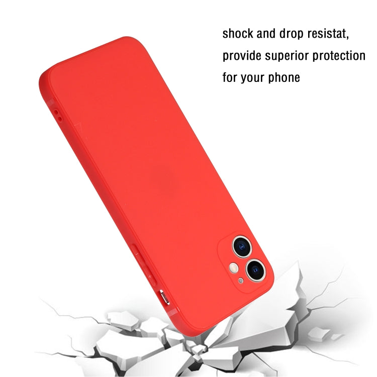 For iPhone 12 mini Straight Edge Solid Color TPU Shockproof Case (Red) - iPhone 12 mini Cases by buy2fix | Online Shopping UK | buy2fix