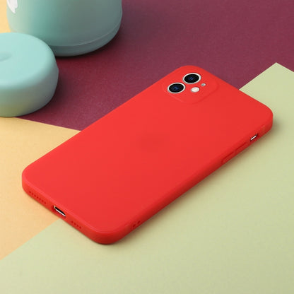 For iPhone 12 mini Straight Edge Solid Color TPU Shockproof Case (Red) - iPhone 12 mini Cases by buy2fix | Online Shopping UK | buy2fix
