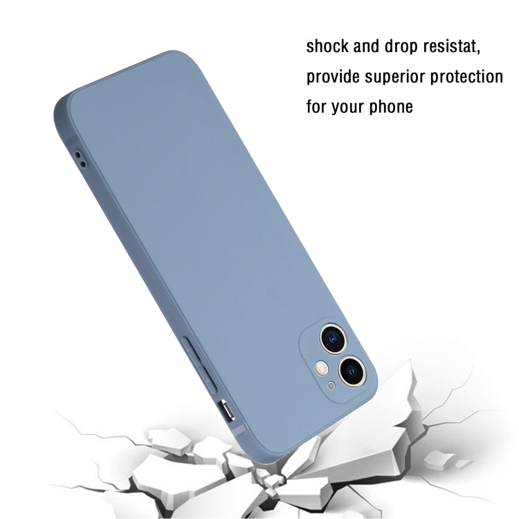 For iPhone 12 mini Straight Edge Solid Color TPU Shockproof Case (Lavender Grey) - iPhone 12 mini Cases by buy2fix | Online Shopping UK | buy2fix