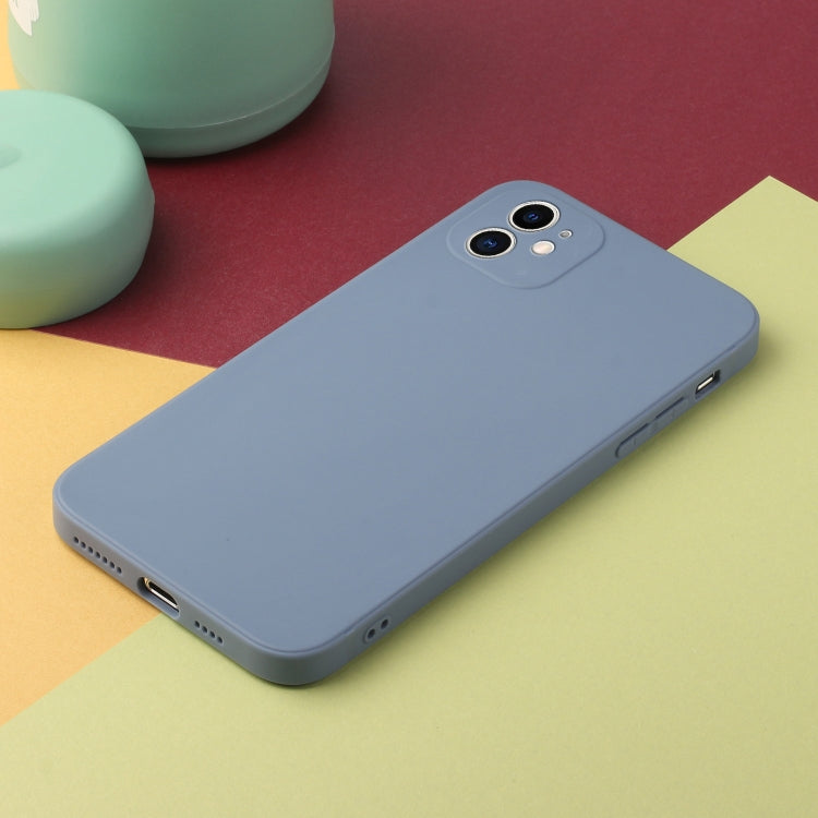 For iPhone 12 mini Straight Edge Solid Color TPU Shockproof Case (Lavender Grey) - iPhone 12 mini Cases by buy2fix | Online Shopping UK | buy2fix