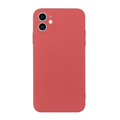 For iPhone 12 mini Straight Edge Solid Color TPU Shockproof Case (Hawthorn Red) - iPhone 12 mini Cases by buy2fix | Online Shopping UK | buy2fix