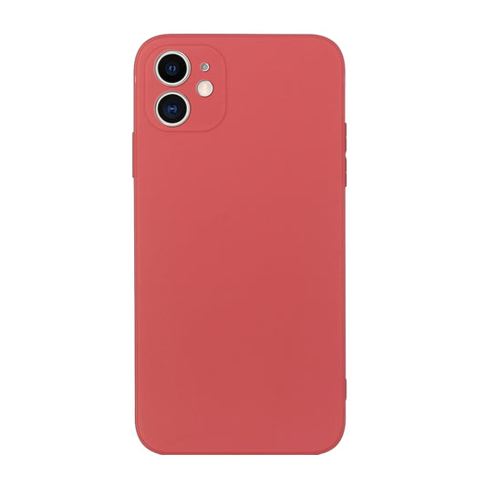 For iPhone 12 mini Straight Edge Solid Color TPU Shockproof Case (Hawthorn Red) - iPhone 12 mini Cases by buy2fix | Online Shopping UK | buy2fix