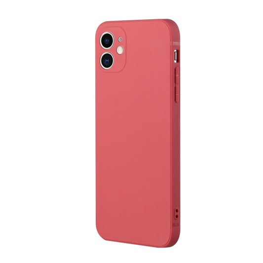 For iPhone 12 mini Straight Edge Solid Color TPU Shockproof Case (Hawthorn Red) - iPhone 12 mini Cases by buy2fix | Online Shopping UK | buy2fix