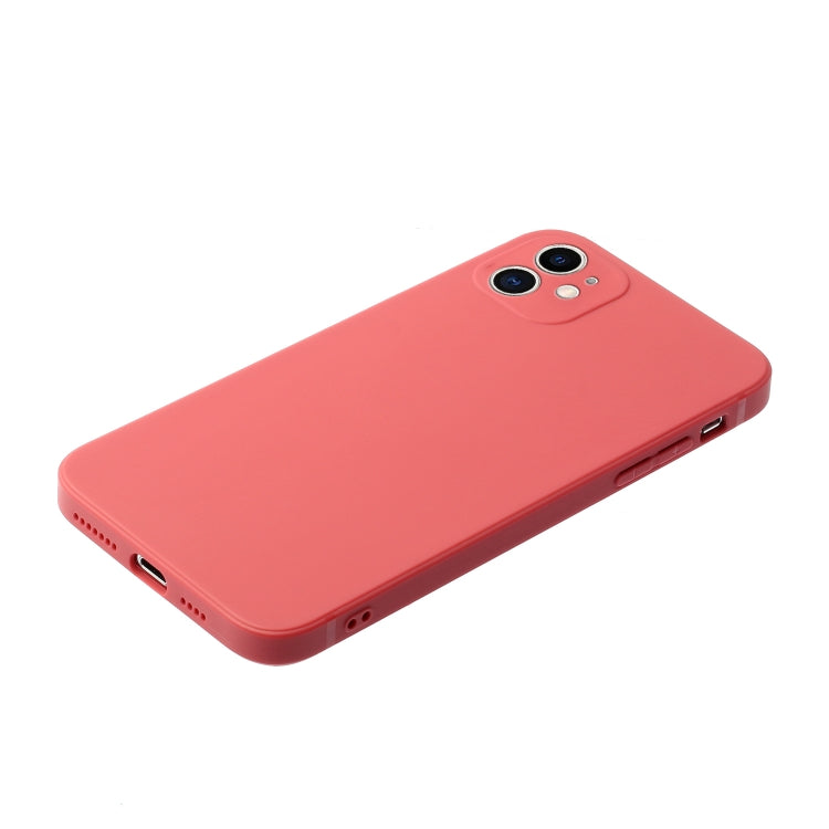 For iPhone 12 mini Straight Edge Solid Color TPU Shockproof Case (Hawthorn Red) - iPhone 12 mini Cases by buy2fix | Online Shopping UK | buy2fix