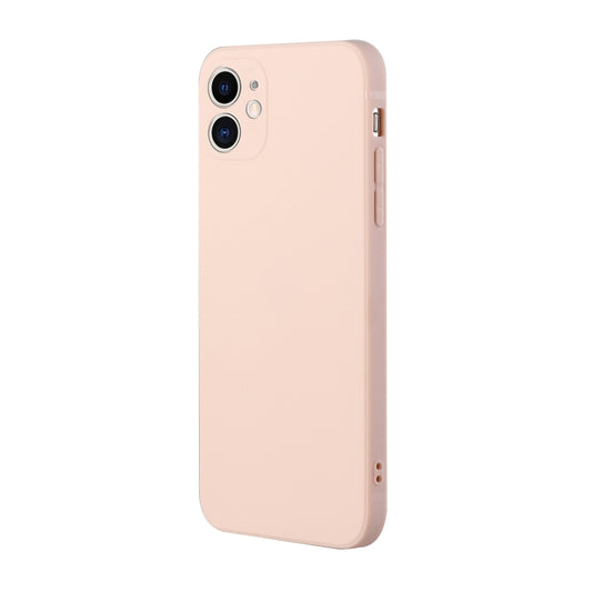 For iPhone 12 mini Straight Edge Solid Color TPU Shockproof Case (Light Pink) - iPhone 12 mini Cases by buy2fix | Online Shopping UK | buy2fix