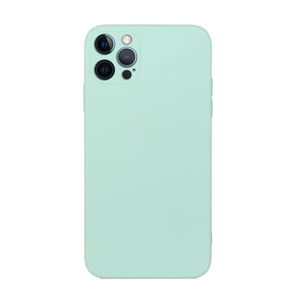 For iPhone 12 Pro Straight Edge Solid Color TPU Shockproof Case(Light Cyan) - iPhone 12 / 12 Pro Cases by buy2fix | Online Shopping UK | buy2fix