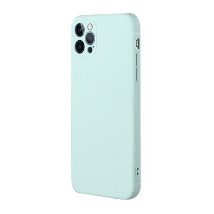 For iPhone 12 Pro Straight Edge Solid Color TPU Shockproof Case(Light Cyan) - iPhone 12 / 12 Pro Cases by buy2fix | Online Shopping UK | buy2fix