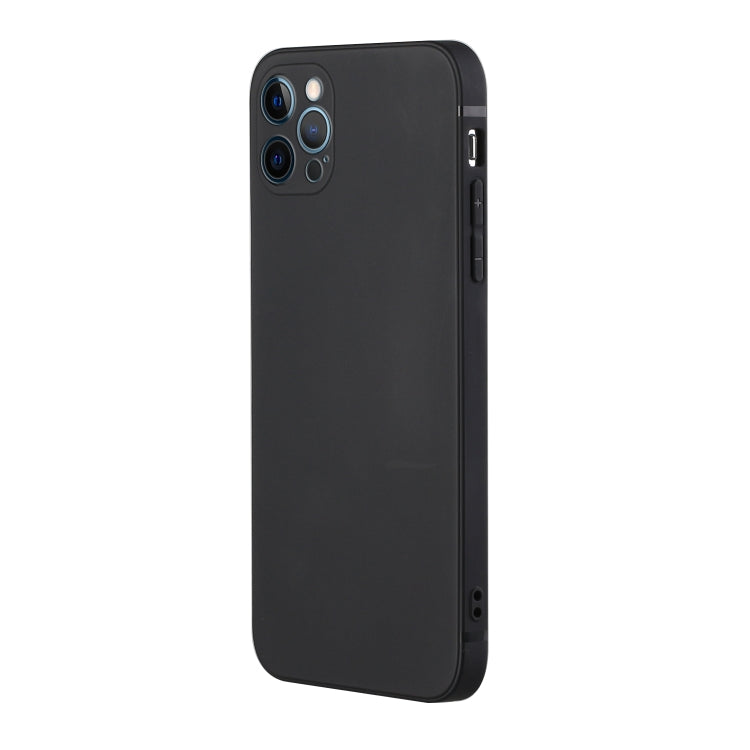 For iPhone 12 Pro Straight Edge Solid Color TPU Shockproof Case(Black) - iPhone 12 / 12 Pro Cases by buy2fix | Online Shopping UK | buy2fix
