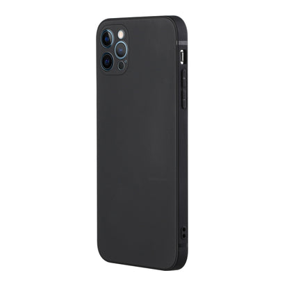 For iPhone 12 Pro Straight Edge Solid Color TPU Shockproof Case(Black) - iPhone 12 / 12 Pro Cases by buy2fix | Online Shopping UK | buy2fix