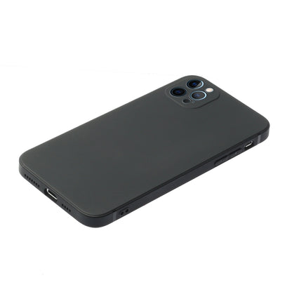For iPhone 12 Pro Straight Edge Solid Color TPU Shockproof Case(Black) - iPhone 12 / 12 Pro Cases by buy2fix | Online Shopping UK | buy2fix
