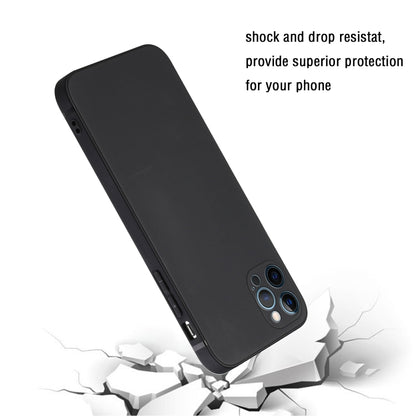 For iPhone 12 Pro Straight Edge Solid Color TPU Shockproof Case(Black) - iPhone 12 / 12 Pro Cases by buy2fix | Online Shopping UK | buy2fix