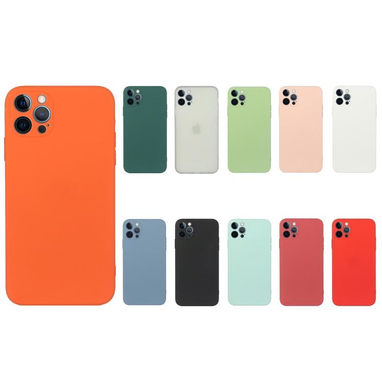 For iPhone 12 Pro Straight Edge Solid Color TPU Shockproof Case(Black) - iPhone 12 / 12 Pro Cases by buy2fix | Online Shopping UK | buy2fix