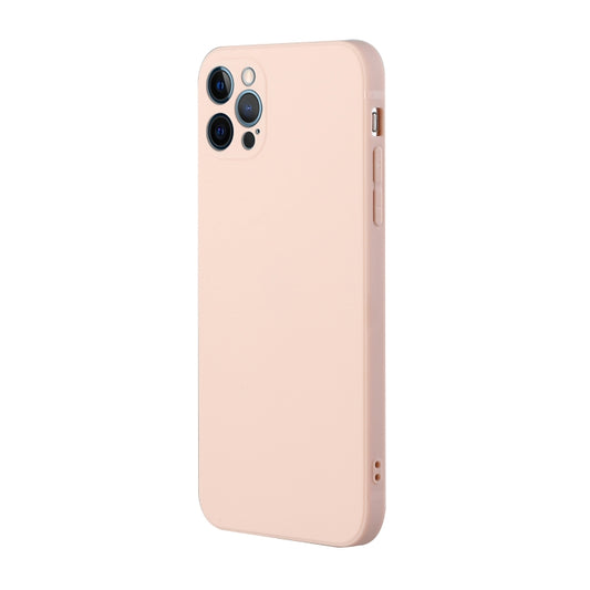 For iPhone 12 Pro Straight Edge Solid Color TPU Shockproof Case(Light Pink) - iPhone 12 / 12 Pro Cases by buy2fix | Online Shopping UK | buy2fix