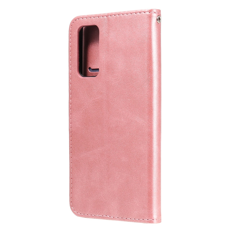 For Samsung Galaxy S20 FE Fashion Calf Texture Zipper Horizontal Flip Leather Case with Stand & Card Slots & Wallet Function(Rose Gold) by buy2fix