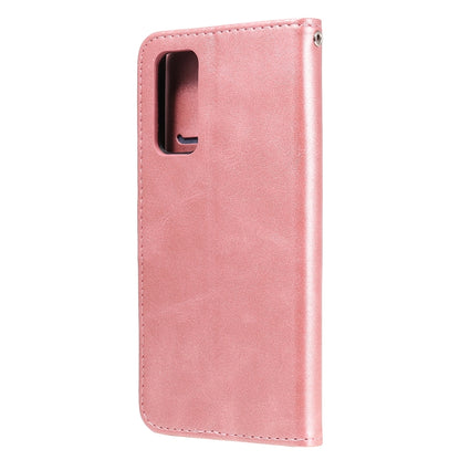 For Samsung Galaxy S20 FE Fashion Calf Texture Zipper Horizontal Flip Leather Case with Stand & Card Slots & Wallet Function(Rose Gold) by buy2fix