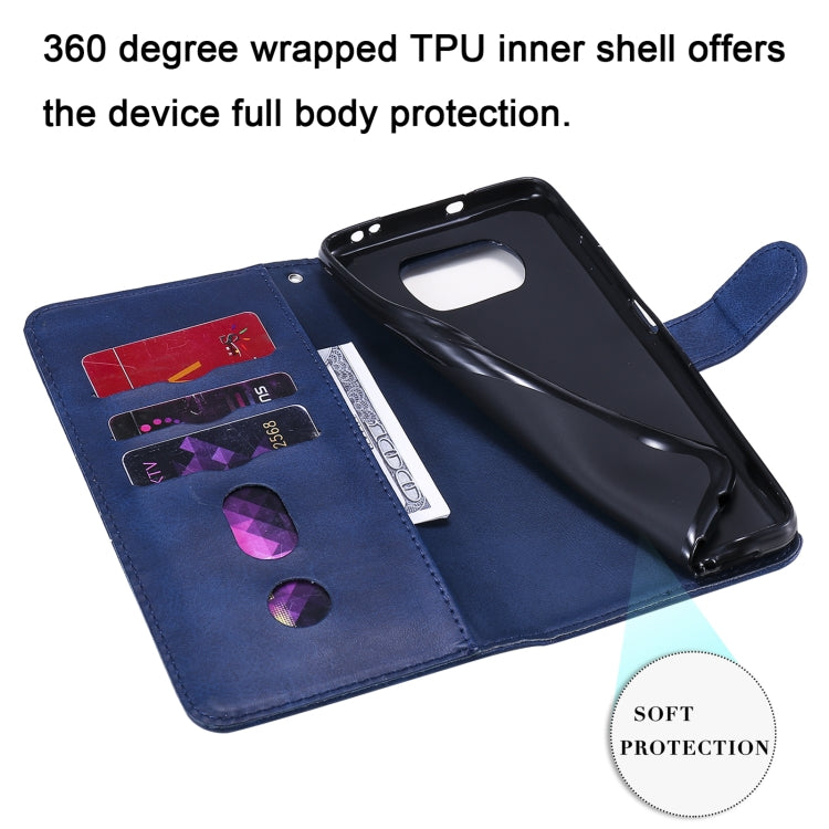 For Xiaomi Poco X3 NFC Fashion Calf Texture Zipper Horizontal Flip Leather Case with Stand & Card Slots & Wallet Function(Blue) - Xiaomi Cases by buy2fix | Online Shopping UK | buy2fix