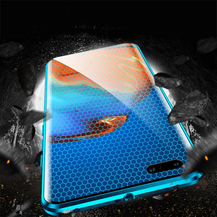 For Huawei P40 Pro Magnetic Metal Frame Double-sided Tempered Glass Case(Bright Black) by buy2fix