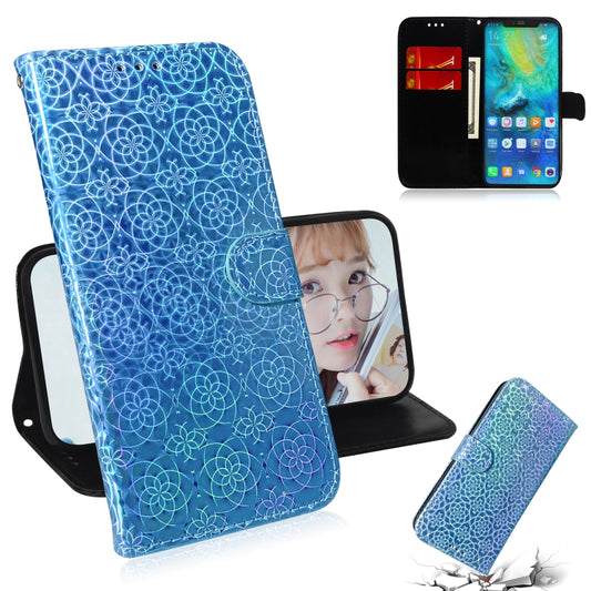For Huawei Mate 20 Pro Solid Color Colorful Magnetic Buckle Horizontal Flip PU Leather Case with Holder & Card Slots & Wallet & Lanyard(Blue) - Huawei Cases by buy2fix | Online Shopping UK | buy2fix