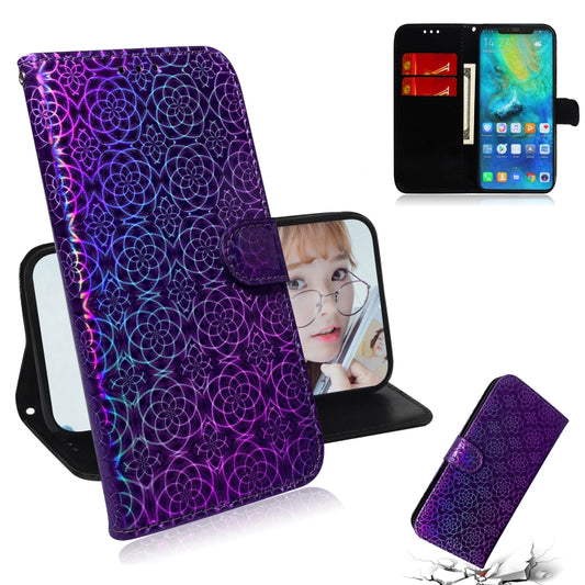 For Huawei Mate 20 Pro Solid Color Colorful Magnetic Buckle Horizontal Flip PU Leather Case with Holder & Card Slots & Wallet & Lanyard(Purple) - Huawei Cases by buy2fix | Online Shopping UK | buy2fix
