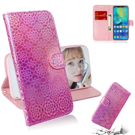 For Huawei Mate 20 Pro Solid Color Colorful Magnetic Buckle Horizontal Flip PU Leather Case with Holder & Card Slots & Wallet & Lanyard(Pink) - Huawei Cases by buy2fix | Online Shopping UK | buy2fix