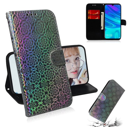 For Huawei P Smart 2019 Solid Color Colorful Magnetic Buckle Horizontal Flip PU Leather Case with Holder & Card Slots & Wallet & Lanyard(Silver) - Huawei Cases by buy2fix | Online Shopping UK | buy2fix