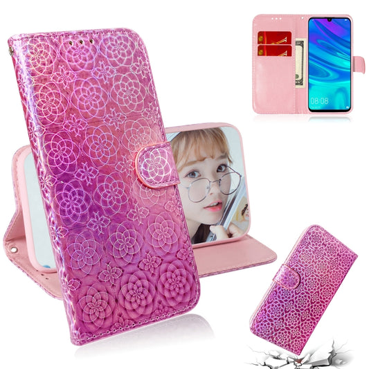 For Huawei P Smart 2019 Solid Color Colorful Magnetic Buckle Horizontal Flip PU Leather Case with Holder & Card Slots & Wallet & Lanyard(Pink) - Huawei Cases by buy2fix | Online Shopping UK | buy2fix