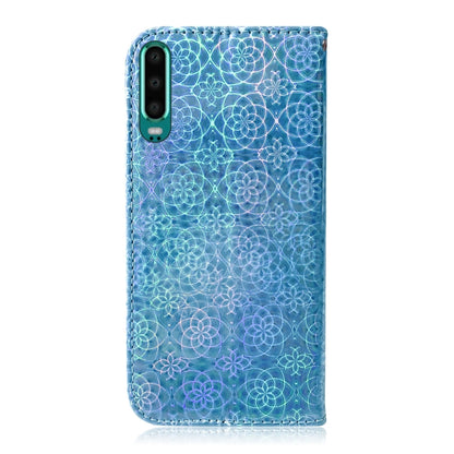 For Huawei P30 Solid Color Colorful Magnetic Buckle Horizontal Flip PU Leather Case with Holder & Card Slots & Wallet & Lanyard(Blue) - Huawei Cases by buy2fix | Online Shopping UK | buy2fix