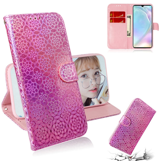 For Huawei P30 Solid Color Colorful Magnetic Buckle Horizontal Flip PU Leather Case with Holder & Card Slots & Wallet & Lanyard(Pink) - Huawei Cases by buy2fix | Online Shopping UK | buy2fix