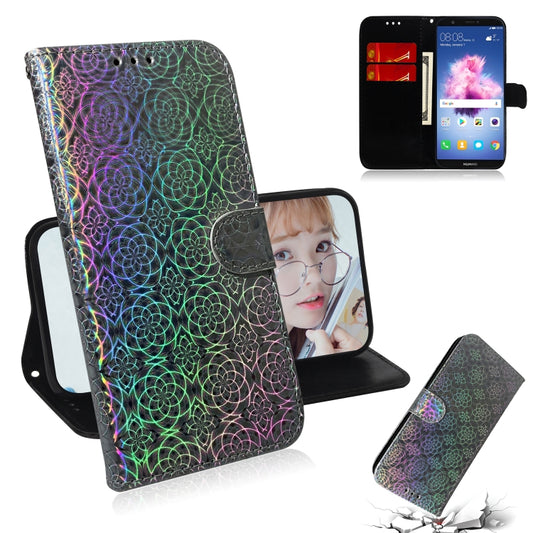 For Huawei Y5 2018 / Y5 Lite 2018 Solid Color Colorful Magnetic Buckle Horizontal Flip PU Leather Case with Holder & Card Slots & Wallet & Lanyard(Silver) - Huawei Cases by buy2fix | Online Shopping UK | buy2fix