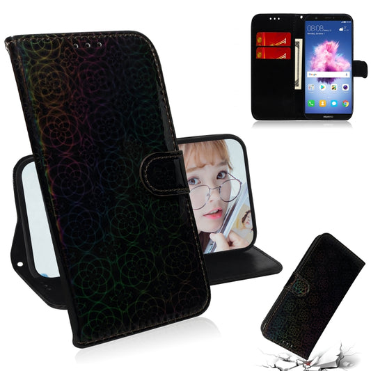 For Huawei Y5 2018 / Y5 Lite 2018 Solid Color Colorful Magnetic Buckle Horizontal Flip PU Leather Case with Holder & Card Slots & Wallet & Lanyard(Black) - Huawei Cases by buy2fix | Online Shopping UK | buy2fix