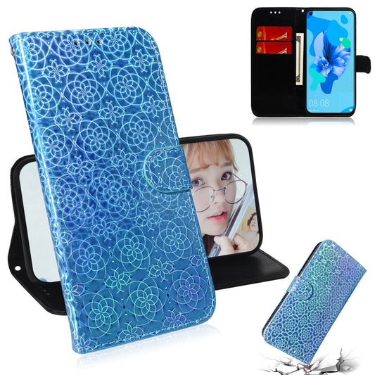 For Huawei P20 Lite 2019 / Nova 5i Solid Color Colorful Magnetic Buckle Horizontal Flip PU Leather Case with Holder & Card Slots & Wallet & Lanyard(Blue) - Huawei Cases by buy2fix | Online Shopping UK | buy2fix