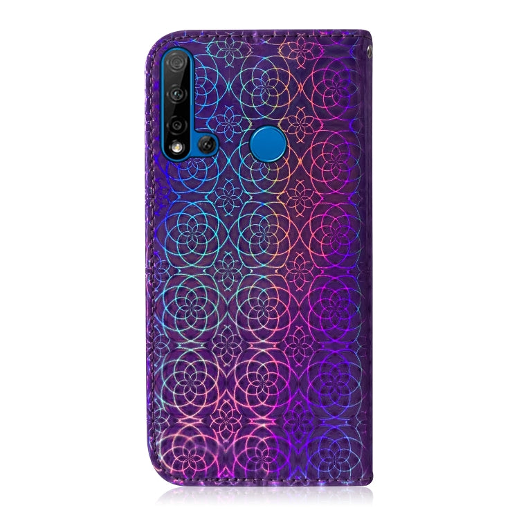 For Huawei P20 Lite 2019 / Nova 5i Solid Color Colorful Magnetic Buckle Horizontal Flip PU Leather Case with Holder & Card Slots & Wallet & Lanyard(Purple) - Huawei Cases by buy2fix | Online Shopping UK | buy2fix