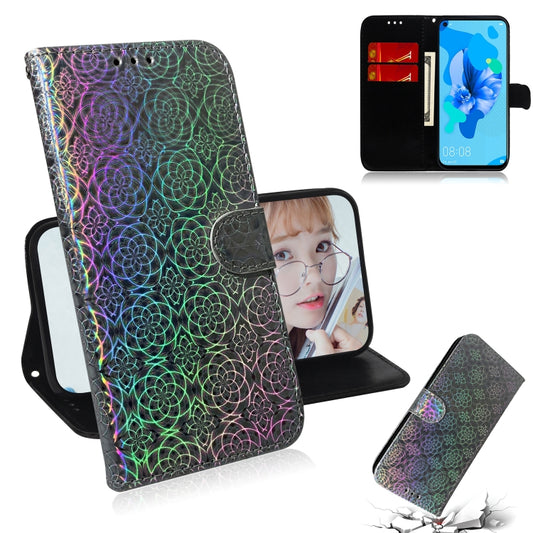 For Huawei P20 Lite 2019 / Nova 5i Solid Color Colorful Magnetic Buckle Horizontal Flip PU Leather Case with Holder & Card Slots & Wallet & Lanyard(Silver) - Huawei Cases by buy2fix | Online Shopping UK | buy2fix