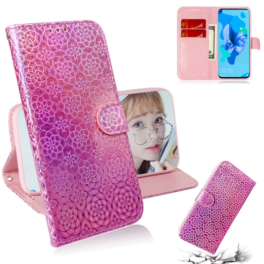 For Huawei P20 Lite 2019 / Nova 5i Solid Color Colorful Magnetic Buckle Horizontal Flip PU Leather Case with Holder & Card Slots & Wallet & Lanyard(Pink) - Huawei Cases by buy2fix | Online Shopping UK | buy2fix