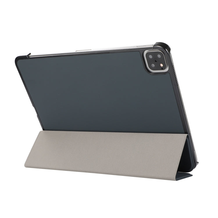 3-folding Skin Texture Horizontal Flip TPU + PU Leather Case with Holder For iPad Air 11 2024 / 2022 / 2020 10.9 (Black) - iPad Air (2022) / (2020) 10.9 Cases by buy2fix | Online Shopping UK | buy2fix