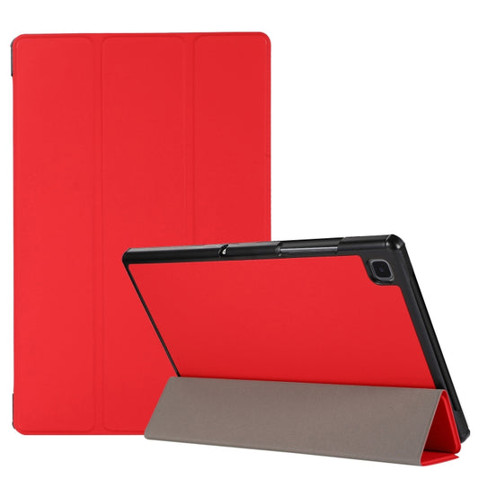 3-folding Skin Texture Horizontal Flip TPU + PU Leather Case with Holder For Samsung Galaxy Tab A7 10.4(2020) T500 / T505(Red) - Other Galaxy Tab PC by buy2fix | Online Shopping UK | buy2fix