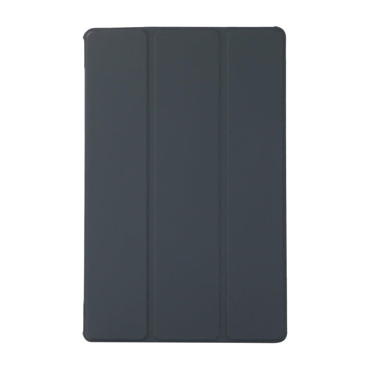 3-folding Skin Texture Horizontal Flip TPU + PU Leather Case with Holder For Lenovo M10 Plus(Black) - Lenovo by buy2fix | Online Shopping UK | buy2fix