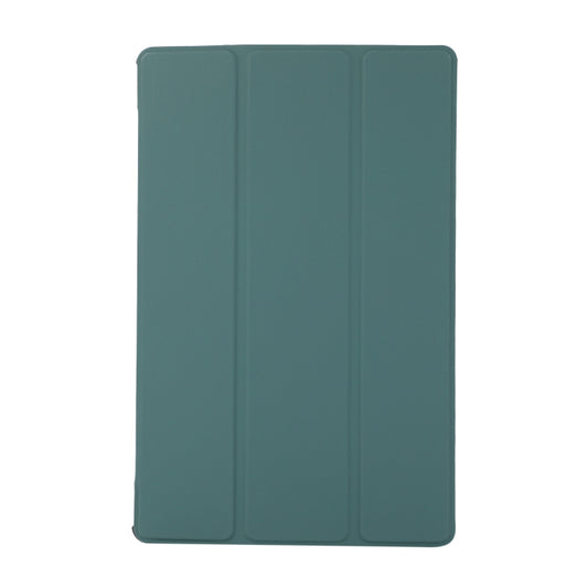 3-folding Skin Texture Horizontal Flip TPU + PU Leather Case with Holder For Lenovo M10 Plus(Green) - Lenovo by buy2fix | Online Shopping UK | buy2fix